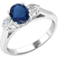 Picture of A timeless 3 stone sapphire & diamond ring in 18ct white gold