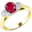Picture of A timeless 3 stone ruby & diamond in 18ct yellow & white gold