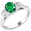 Picture of A timeless 3 stone emerald & diamond ring in 18ct white gold