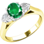 Picture of A timeless 3 stone emerald & diamond ring in 18ct yellow & white gold