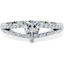 Picture of A stunning Pear shaped diamond ring with shoulder stones in 18ct white gold