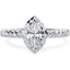 Picture of A stunning Marquise cut halo diamond ring with shoulder stones in platinum
