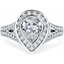 Picture of A breathtaking Pear shaped diamond ring with shoulder stones in 18ct white gold