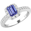 Picture of A luxurious tanzanite Cut tanzanite & diamond ring with shoulder stones in 18ct white gold