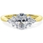 Picture of A classic Oval Cut diamond ring with shoulder stones in 18ct yellow & white gold