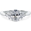 Picture of A classic Oval Cut diamond ring with shoulder stones in platinum