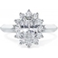 Picture of A stunning Oval & Round Brilliant Cut cluster diamond ring in 18ct white gold