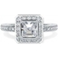 Picture of A stunning Asscher Cut diamond ring with shoulder stones in 18ct white gold