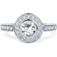Picture of A spectacular Round Brilliant Cut halo diamond ring with shoulder stones in 18ct white gold