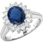 Picture of A delightful sapphire and diamond cluster in 18ct white gold