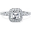 Picture of A stunning Princess Cut halo diamond ring in 18ct white gold