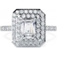 Picture of A stunning Emerald cut diamond double halo cluster set in platinum