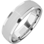 Picture of A stylish mixed finish mens wedding ring in palladium