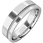Picture of A classic grooved mens ring in platinum