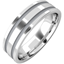 Picture of A classic double grooved mens ring in 18ct white gold