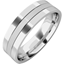Picture of An elegant mens mixed finished wedding ring in palladium