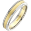 Picture of An elegant ladies mixed finish wedding ring in 18ct yellow & white gold
