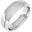 Picture of A stylish grooved mens ring in platinum