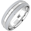 Picture of An elegant mill-grained court mens ring in medium platinum