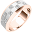 Picture of A stunning chequerboard design diamond set mens ring in 18ct rose & white gold