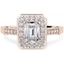 Picture of A beautiful Emerald Cut cluster style diamond ring in 18ct rose gold