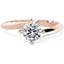 Picture of A modern Round Brilliant Cut solitaire twist diamond ring in 18ct rose gold