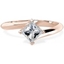 Picture of A stylish Princess Cut solitaire twist diamond ring in 18ct rose gold