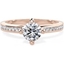 Picture of A beautiful Round Brilliant Cut diamond ring with shoulder stones in 18ct rose gold