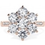 Picture of A stunning Round Brilliant Cut diamond cluster ring with shoulder stones in 18ct rose gold
