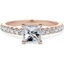 Picture of A beautiful Princess Cut diamond ring with shoulder stones in 18ct rose gold
