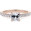 Picture of A beautiful Cushion Cut diamond ring with shoulder stones in 18ct rose gold