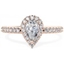Picture of A stunning Pear Shaped cluster diamond ring with shoulder stones in 18ct rose gold