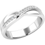 Picture of A stunning 'cross-over' style diamond-set wedding ring in platinum