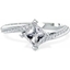 Picture of A stylish Princess Cut 'twist' engagement ring in 18ct white gold