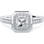 Picture of A stunning Princess Cut cluster style diamond ring in 18ct white gold