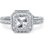 Picture of A magnificent Princess Cut diamond ring with shoulder stones in platinum