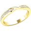 Picture of A 'cross-over' style diamond-set wedding/eternity ring in 18ct yellow gold