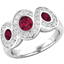 Picture of A stunning Ruby & Diamond dress diamond ring in 18ct white gold
