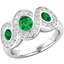 Picture of A stunning Emerald & Diamond dress diamond ring in 18ct white gold