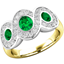 Picture of A stunning Emerald & Diamond dress diamond ring in 18ct yellow & white gold