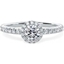 Picture of A stunning Round Brilliant cut Halo Diamond ring with shoulder stones in 18ct white gold