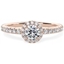 Picture of A stunning Round Brilliant cut Halo Diamond ring with shoulder stones in 18ct rose gold