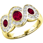 Picture of A stunning Ruby & Diamond dress diamond ring in 18ct yellow gold