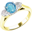 Picture of A timeless aqua & diamond 3 stone ring in 18ct yellow & white gold
