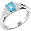 Picture of A timeless aqua & diamond ring in 18ct white gold