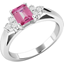 Picture of A beautiful pink sapphire & diamond ring in 18ct white gold