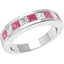 Picture of An elegant pink sapphire & diamond eternity ring in 18ct white gold