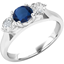 Picture of A timeless three stone sapphire & diamond ring in platinum