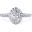 Picture of A stunning Oval Cut diamond cluster with shoulder stones in 18ct white gold