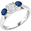 Picture of A beautiful Round Brilliant Cut three stone sapphire and diamond ring in platinum